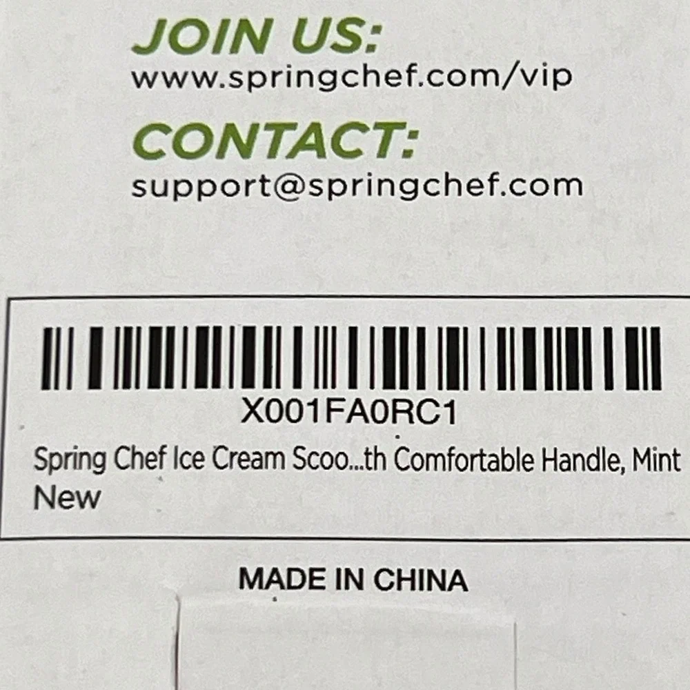 Spring Chef Ice Cream Scoop Mint Heavy Duty Ergonomic Grip New